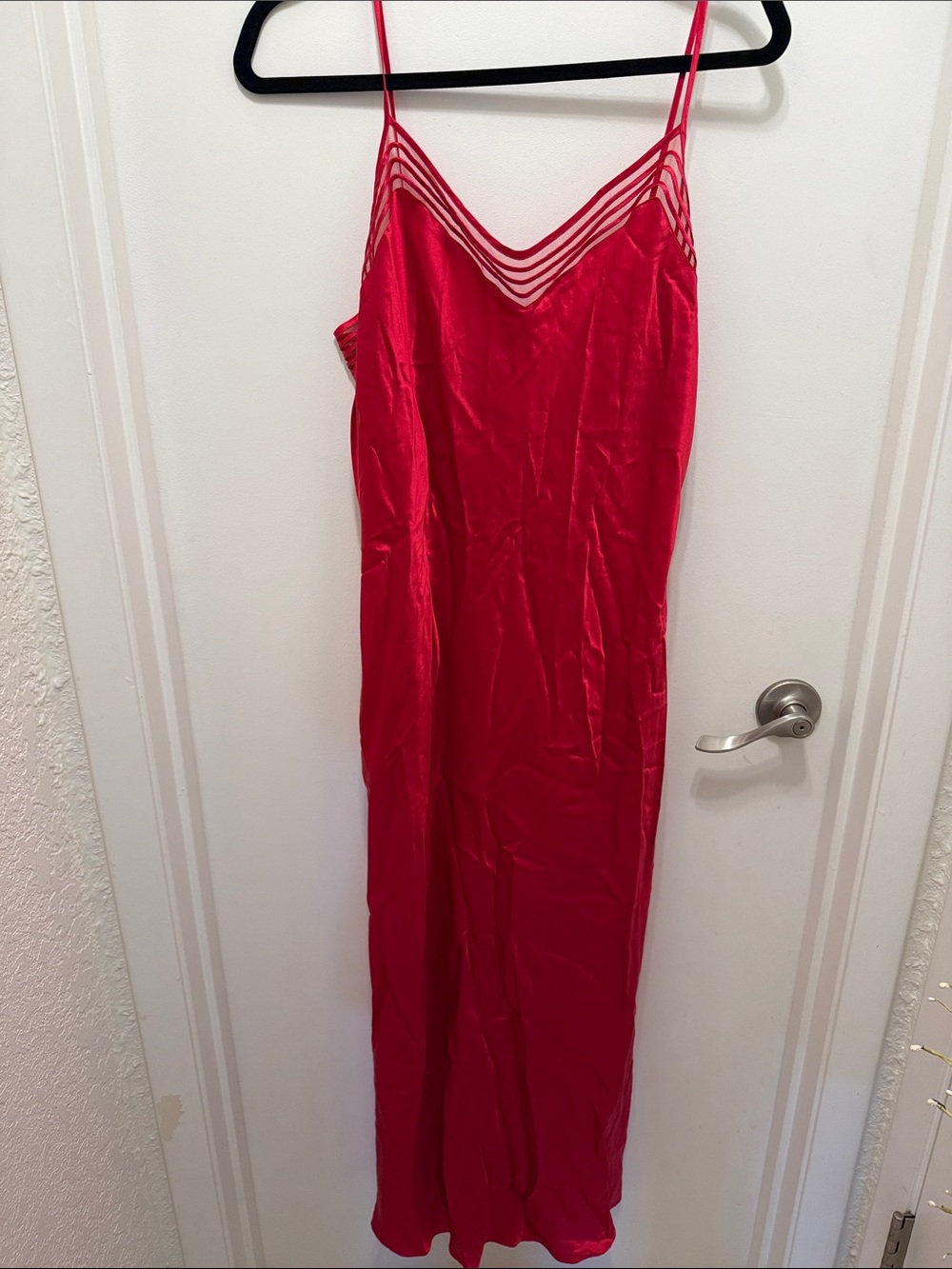 Y2K Victoria secret silk red slip maxi dress NWT